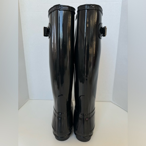 Hunter Original Tall Black Gloss Rubber Rain Boots size 6 - Picture 4 of 10